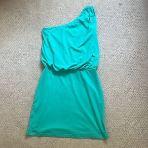 Susana Monaco One Shoulder Teal Mini Dress - XS